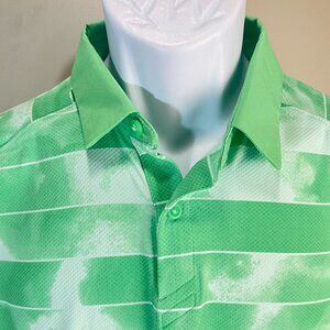 Under Armour Men's green and white detailed Iso-Chill s/s polo shirt Medium M